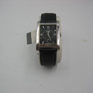 Men's ESQ Swiss Quartz Watch with Black Leather Band Stainless Steel NEW READ